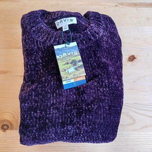 NWT! Orvis Chenille Sweater in colour 'plum' (5179)